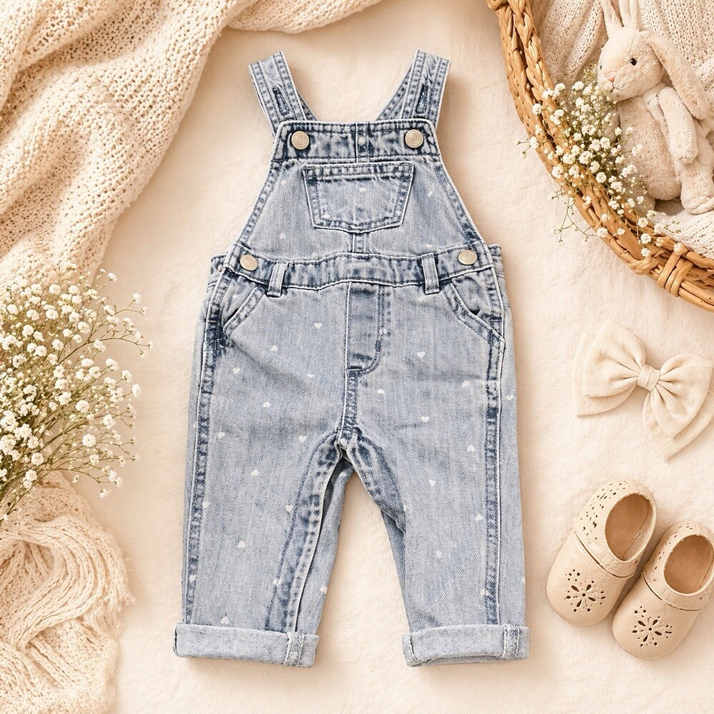 Old Navy baby overalls, baby girl denim overalls, 6-12 months baby clothes